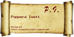 Poppera Ivett névjegykártya